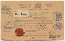 Em. Bontkraag Pakketkaart Rotterdam - Zwitserland 1920