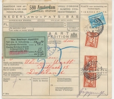 Em. Duif Pakketkaart Amsterdam - Duitsland 1943