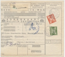 Em. Duif Pakketkaart  Slikkerveer - Duitsland 1943