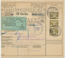 Em. Duif Pakketkaart  Haarlem - Duitsland 1943