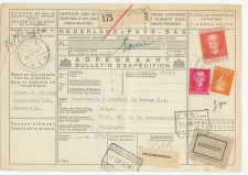 Em. En Face Pakketkaart Beverwijk - Belgie 1953