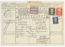 Em. En Face Pakketkaart Volendam - Belgie 1953