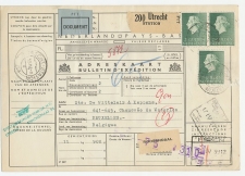 Em. Juliana Pakketkaart Utrecht - Belgie 1959