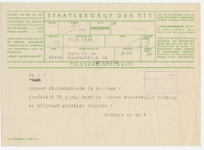 Afschrift Telegram Locaal te Amsterdam 1956
