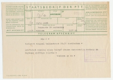Afschrift Telegram Locaal te Amsterdam 1957