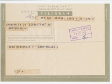 Telegram Brussel - Amsterdam 1956