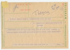 Telegram Jeruzalem - Amsterdam 1972