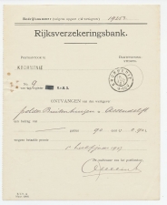 Krommenie 1907 - Kwitantie Rijksverzekeringsbank