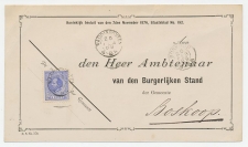 Em. 1872 Dienstkaart Waddingsveen - Boskoop