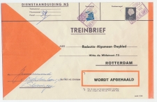 Treinbrief Den Haag - Rotterdam 1967