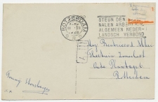 Locaal te Rotterdam 1928 - Geschreven tekst onder postzegel