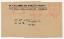 Roodfrankering Drukwerk wikkel Schiedam - Arnhem 1939