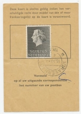 Em. Juliana Postbuskaartje Den Haag 1963