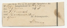 Holten 1878 - Ontvangbewijs aangetekende zending