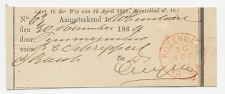 Rozendaal 1869 - Ontvangbewijs aangetekende zending