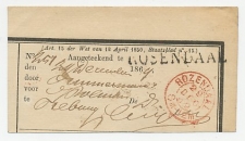 Rosendaal 1869 - Ontvangbewijs aangetekende zending