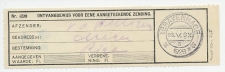 Den Haag 1929 - Ontvangbewijs aangetekende zending