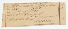 Haarlem 1868 - Ontvangbewijs aangetekende zending