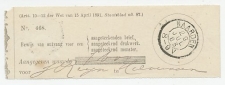 Naarden 1903 - Ontvangbewijs aangetekende zending