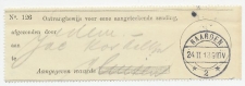 Naarden 1913 - Ontvangbewijs aangetekende zending