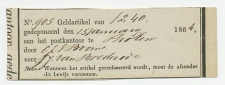 Tholen 1864 - Stortingsbewijs geldartikel