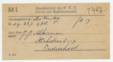 Oudeschoot - Kwitantie Dienst der Radiocentralen