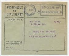 Machinestempel Postgiro kantoor Den Haag 1933