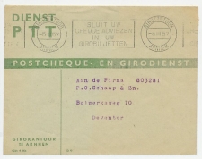 Machinestempel Postgiro kantoor Arnhem 1957