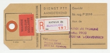 Postzaklabel Aangetekend Rijnsburg - Overstempeld strookje