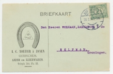 Firma briefkaart Gorinchem 1916 - Hoefijzer / IJzerwaren