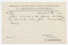 Firma briefkaart Medemblik 1899 - Porcelein - Glas - Aardewerk