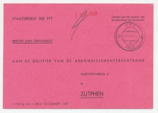 Dienst PTT Epe - Zutphen 1968 Bericht van Ontvangst
