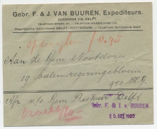 Delft - Nootdorp 1920 - Begeleidingsvrachtbrief