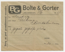 Leeuwarden - Roordahuizum 1926 - Begeleidingsbrief