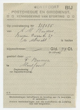 Stortingsbewijs Montfoort 1929 - Naamstempel