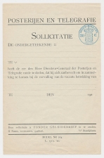 Posterijen en Telegrafie - Sollicitatie formulier