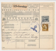 Em. Veth / Konijnenburg Pakketkaart Den Haag - Duitsland 1940