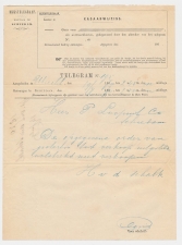 Telegram Utrecht - Schiedam 1870