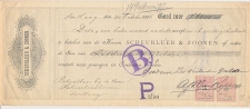 Plakzegel 1,25 / 1,75 den 18.. - Wisselbrief Den Haag 1896