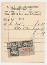 Omzetbelasting 4 CENT - Den Haag 1937