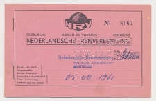 Nederlandsche Reisvereeniging - Reisbiljet 1961