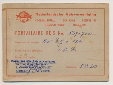 Nederlandsche Reisvereeniging - Reisbiljet 1961