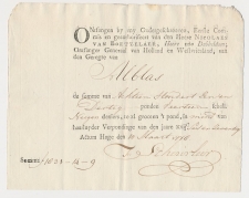 Kwitantie Verpondinge - Den Haag 1778