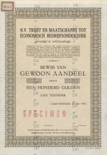 Specimen Aandeel  Den Haag - Perfin D.B. - De Bussy