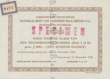 Specimen Aandeel  Amsterdam 1938 - Perfin D.B. - De Bussy