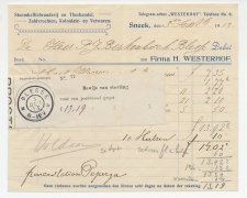 Blesse 1913 - Stortingsbewijs postwissel - Rekening Sneek