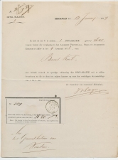 Veendam 1877 - Strotingsbewijs postwissel - Nota Groningen