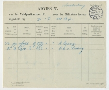 Veldpost 4 Utrecht - Soesterberg 1939 - Advies 