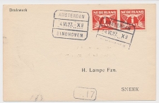 Treinblokstempel : Amsterdam - Eindhoven XB 1927