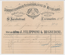 Nota Leeuwarden 1896 - Parapluies - Weerglazen - Brillen